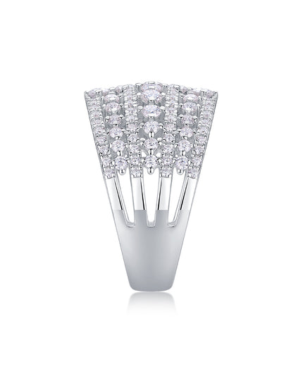 Many Diamonds Are Arranged Luxuriously Fashionable Moissanite Silver Rings